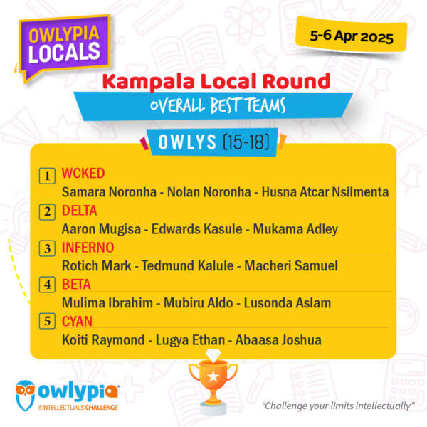 Owlypia competition results showing student achievements and awards ceremony