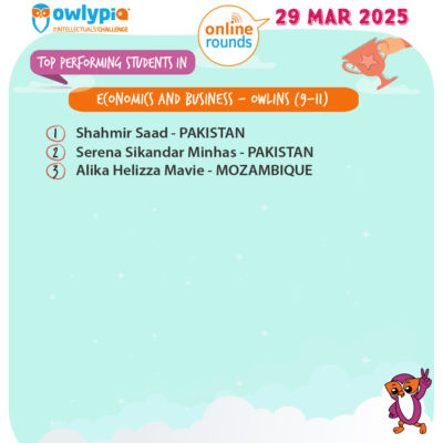 Owlypia competition results showing student achievements and awards ceremony