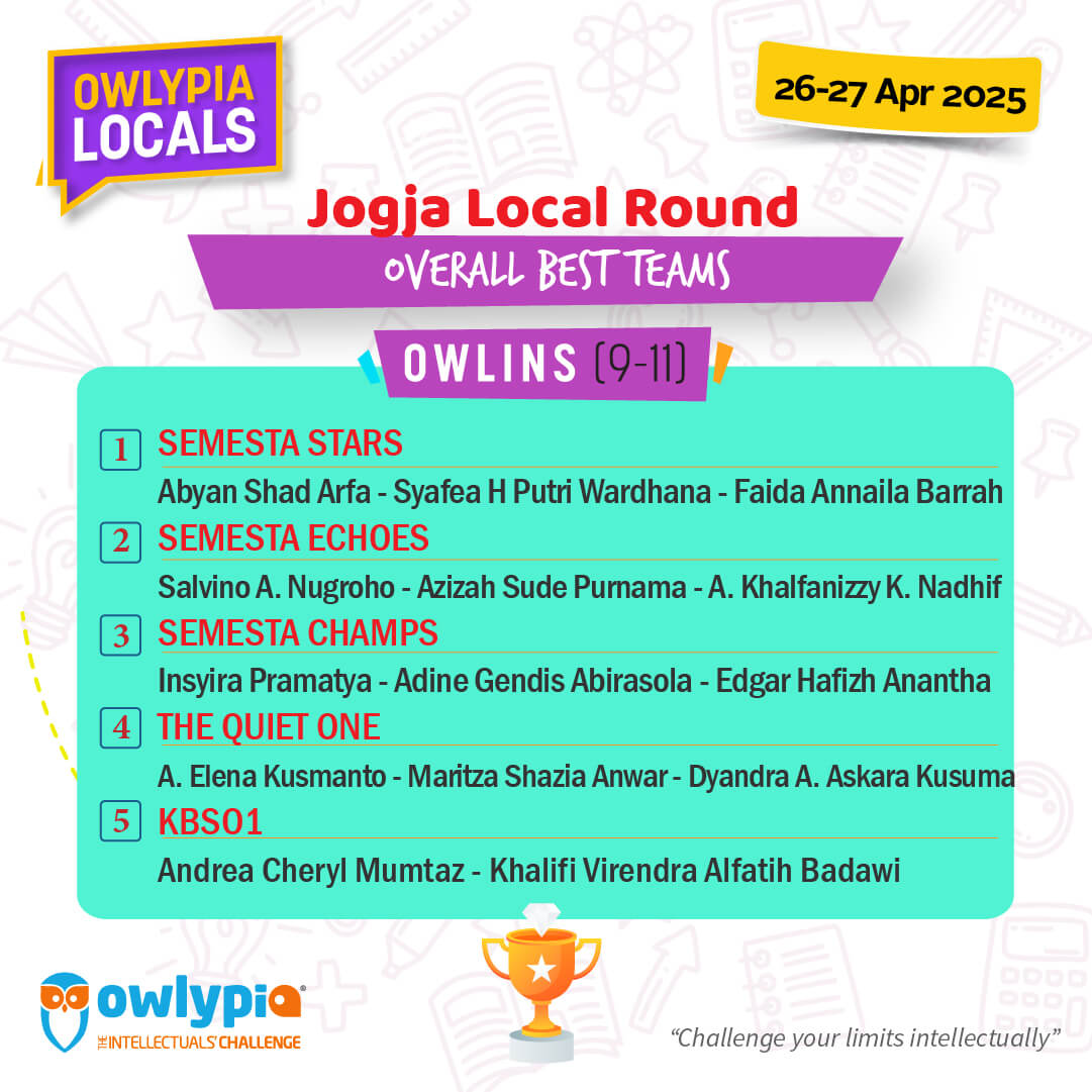 Owlypia competition results showing student achievements and awards ceremony
