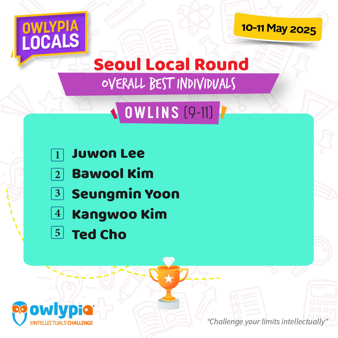 Owlypia competition results showing student achievements and awards ceremony