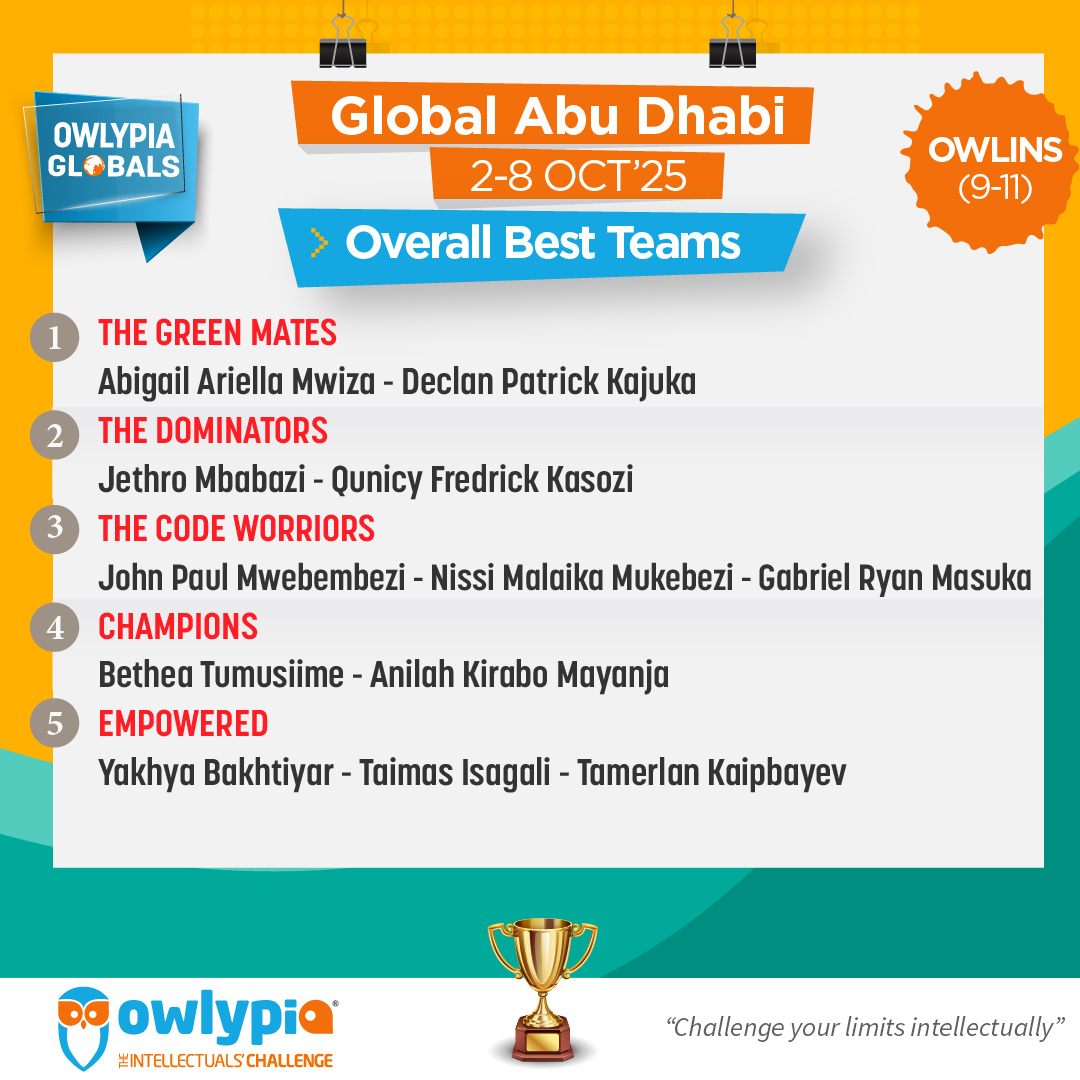 Owlypia competition results showing student achievements and awards ceremony
