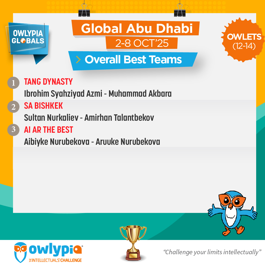 Owlypia competition results showing student achievements and awards ceremony