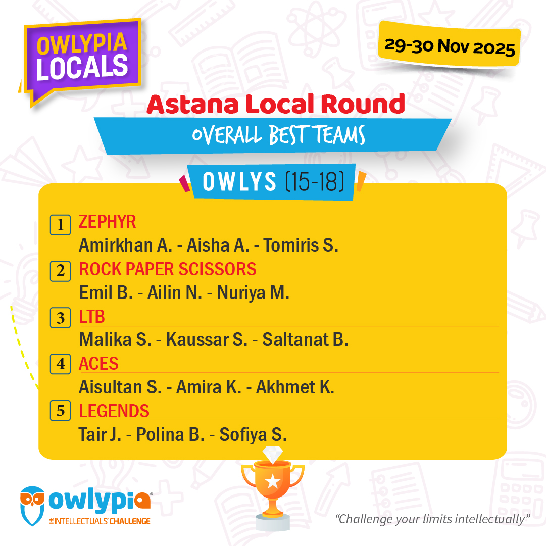 Owlypia competition results showing student achievements and awards ceremony