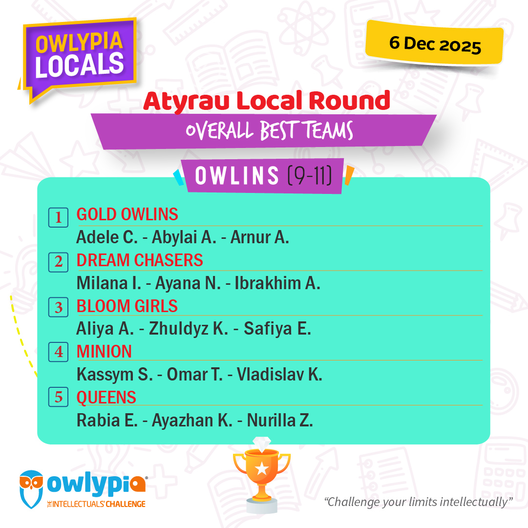 Owlypia competition results showing student achievements and awards ceremony