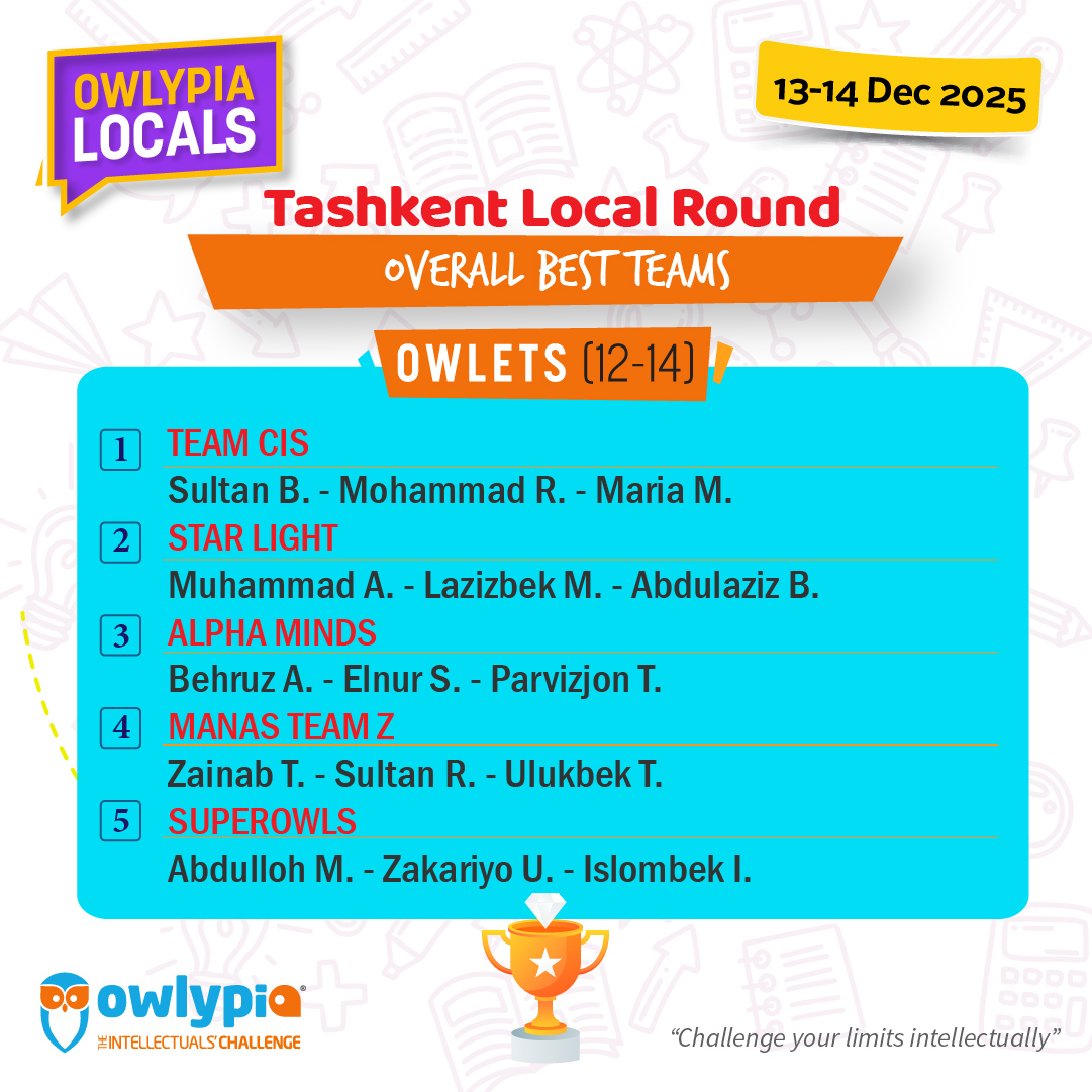 Owlypia competition results showing student achievements and awards ceremony