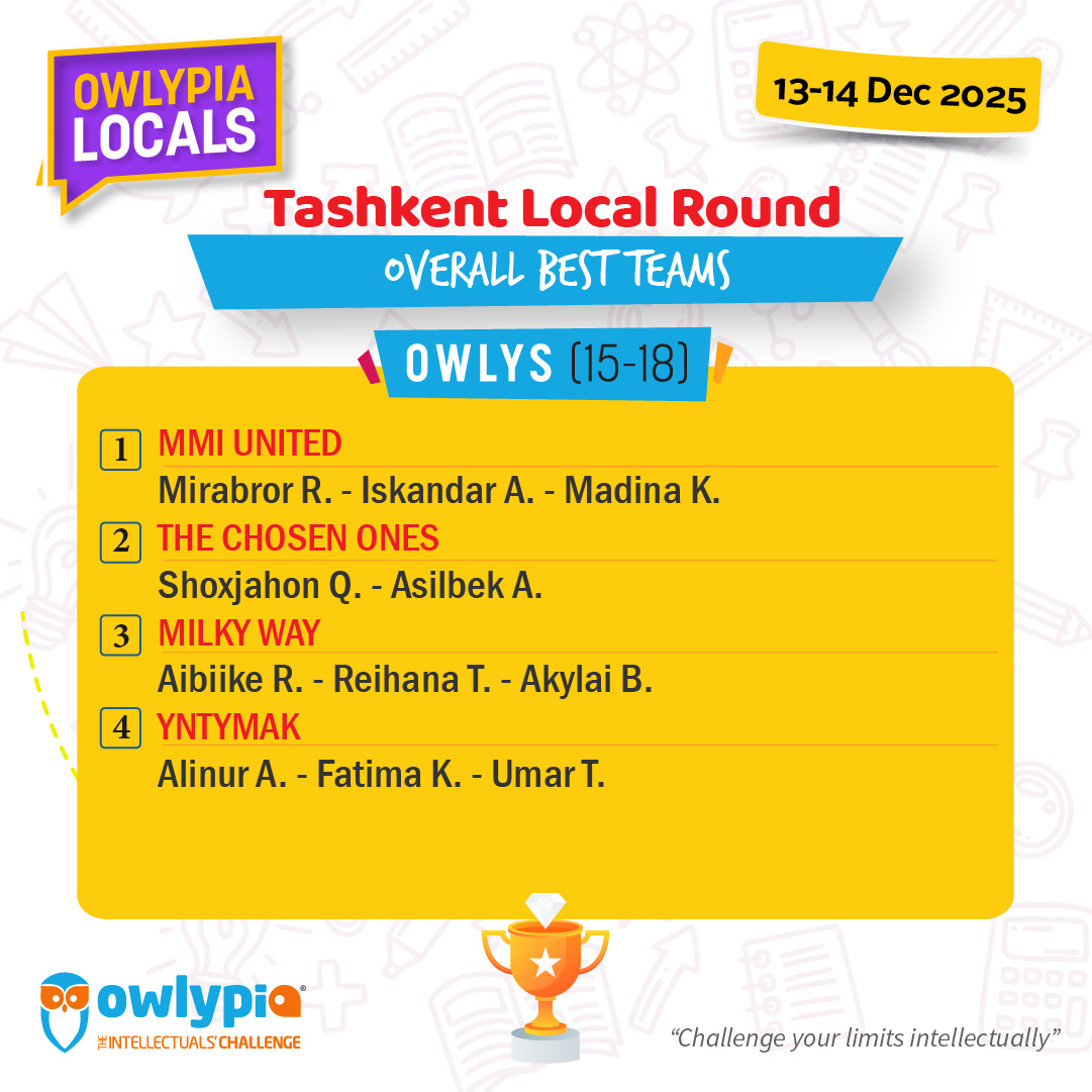 Owlypia competition results showing student achievements and awards ceremony