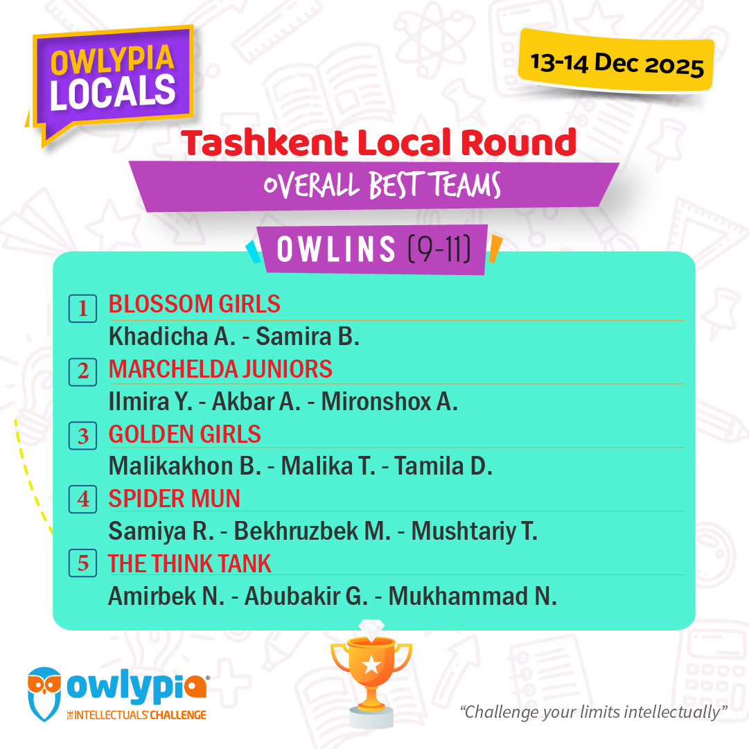Owlypia competition results showing student achievements and awards ceremony