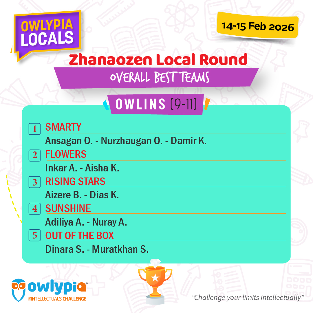 Owlypia competition results showing student achievements and awards ceremony