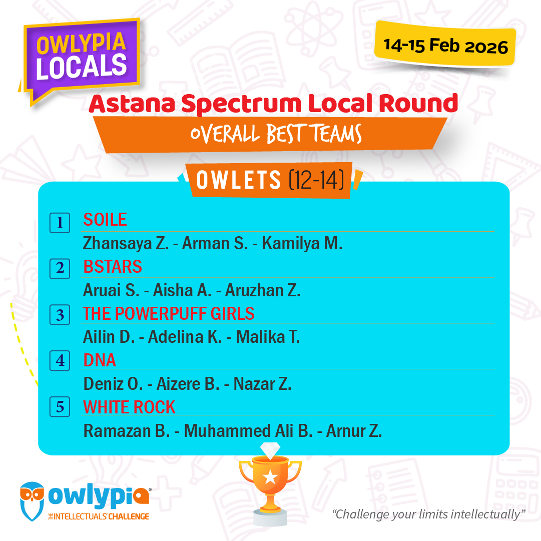 Owlypia competition results showing student achievements and awards ceremony