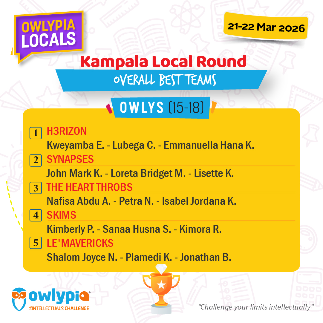 Owlypia competition results showing student achievements and awards ceremony